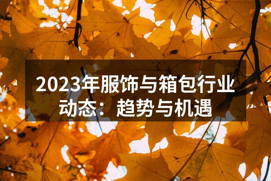 2023年服饰行业的新趋势